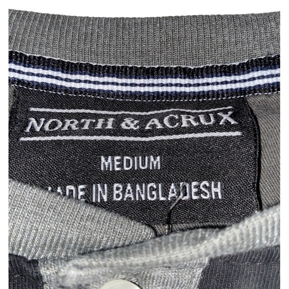 North & Acrux Colorblock Henley Baseball T- Shirt - Picture 3 of 4